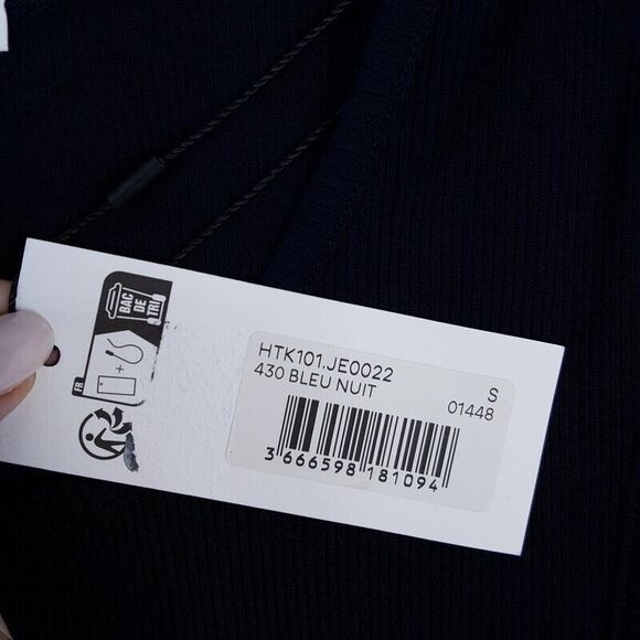 AMI Mens Shirt Small Navy Pullover Crew Tank Top Mesh Sheer Stretch $305 - Picture 5 of 9